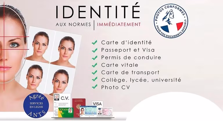 Photo identité ANTS ,Passeport Visa Permis de conduire